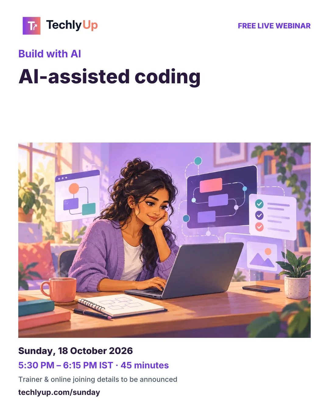 Build with AI: AI-assisted coding — webinar poster