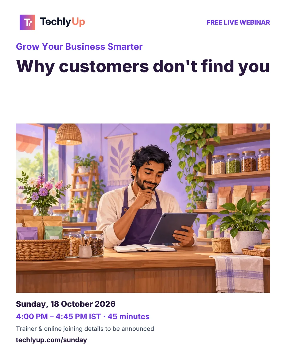 Grow Your Business Smarter: Why customers don't find you — webinar poster