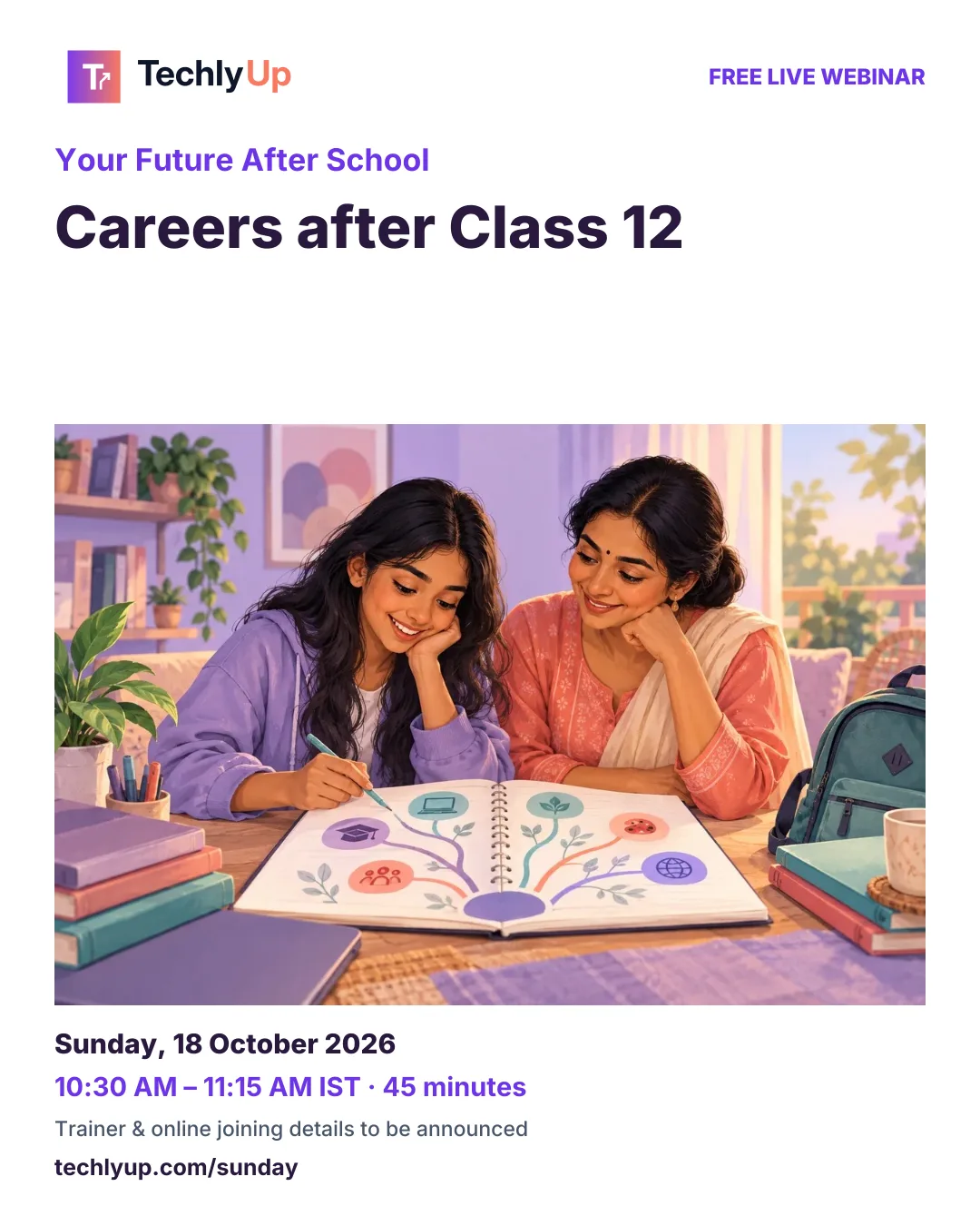 Your Future After School: Careers after Class 12 — webinar poster