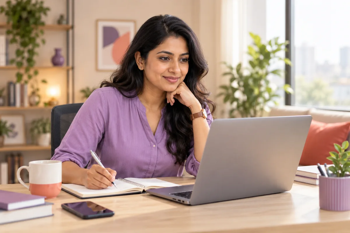 Illustration of a professional learning a digital skill at work