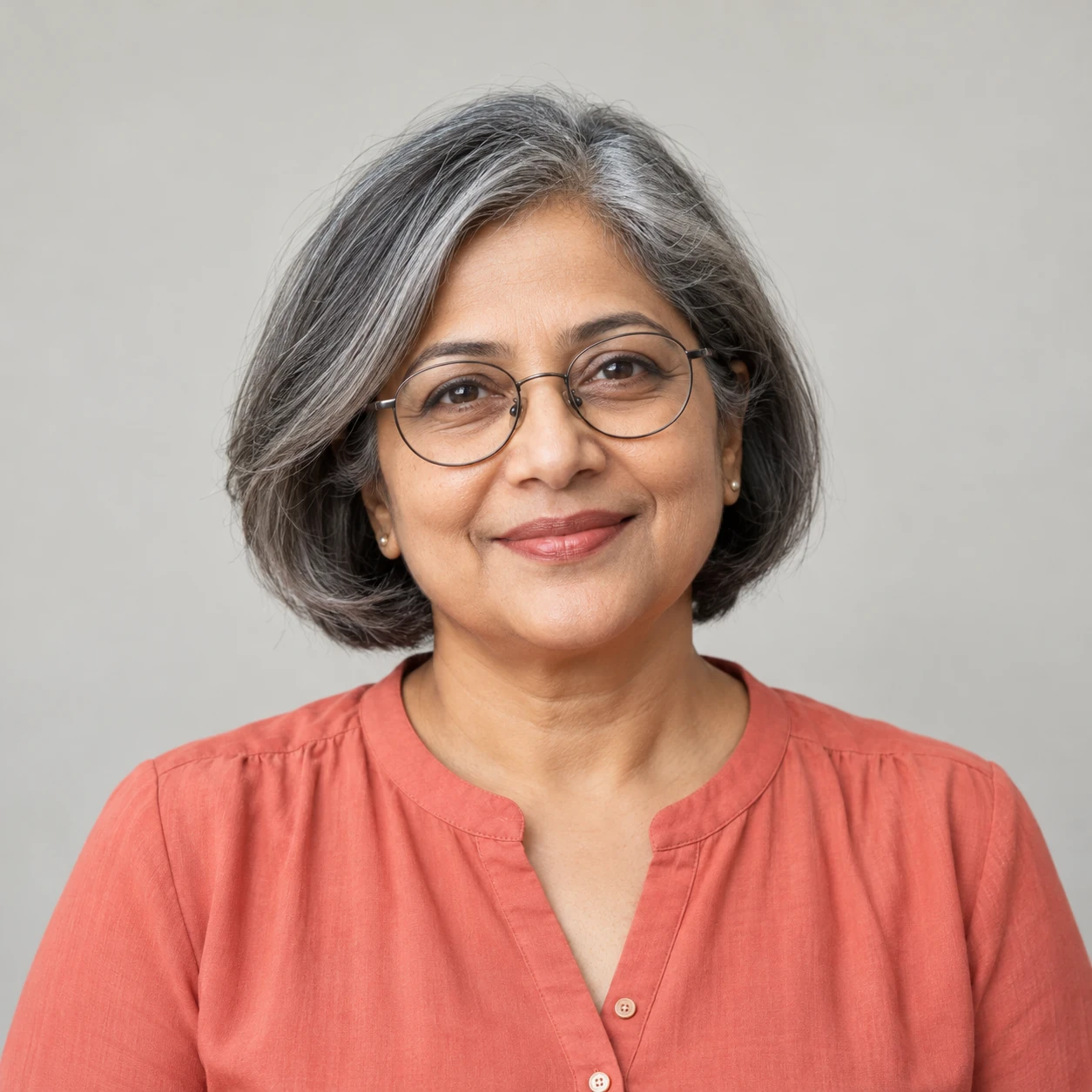 AI-generated portrait for Leela Iyer, a fictional demo mentor