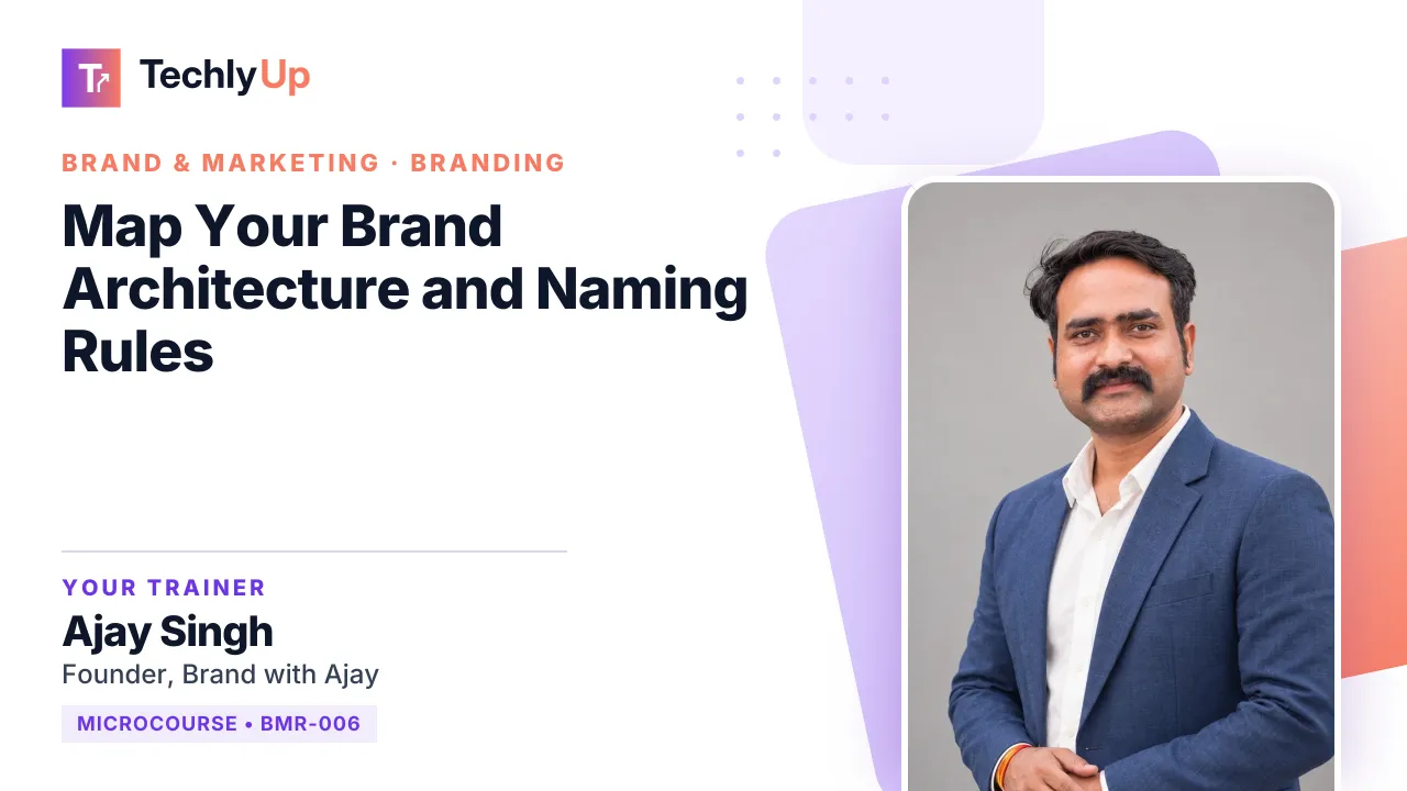 Map Your Brand Architecture and Naming Rules — microcourse thumbnail with trainer Ajay Singh