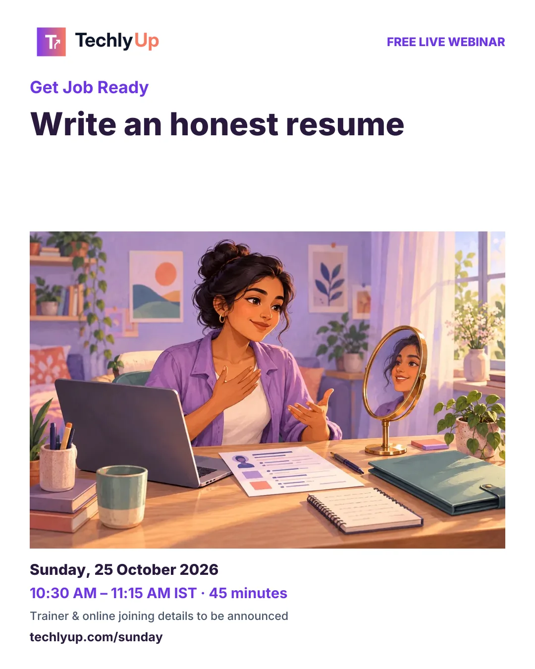 Get Job Ready: Write an honest resume — webinar poster