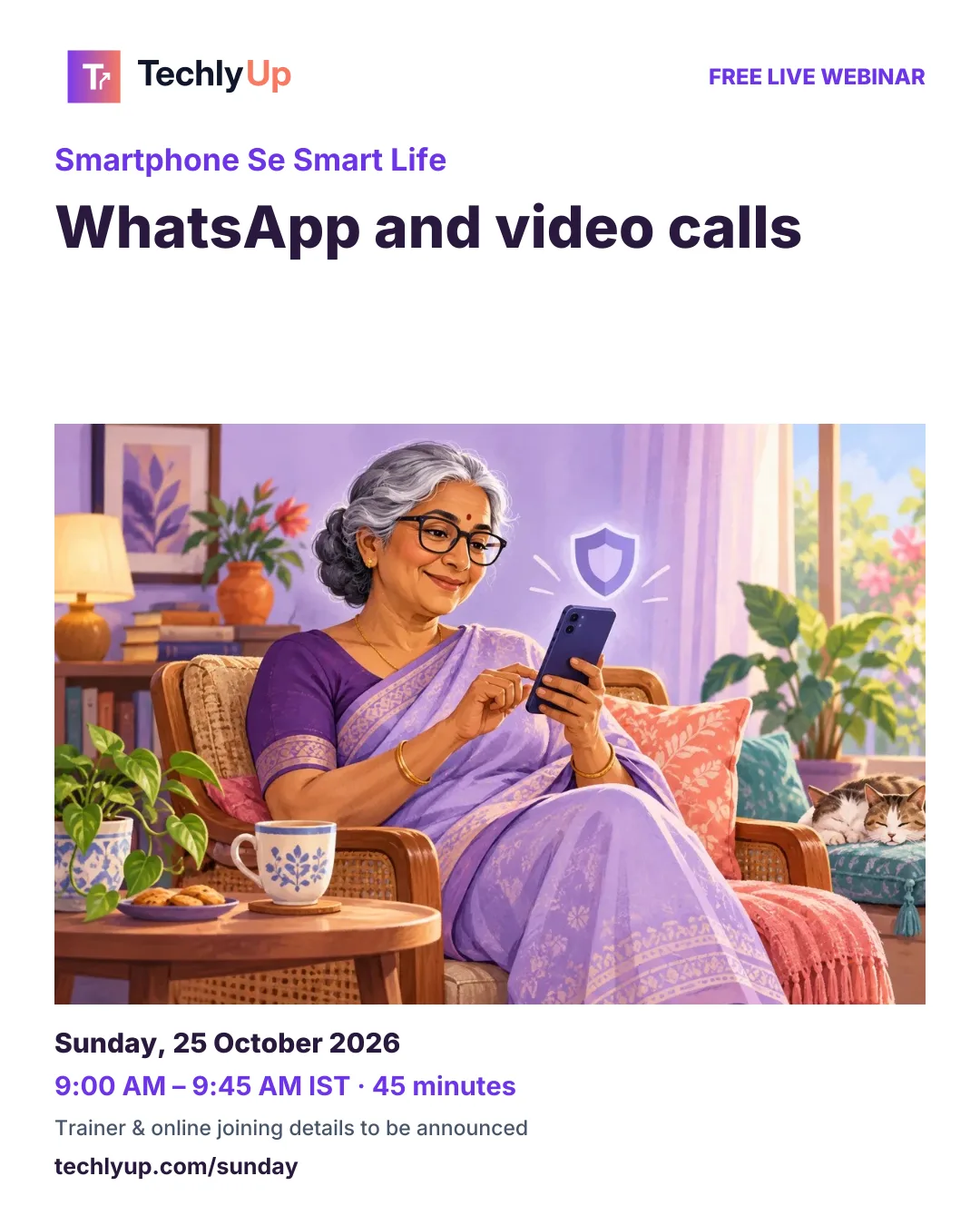 Smartphone Se Smart Life: WhatsApp and video calls — webinar poster