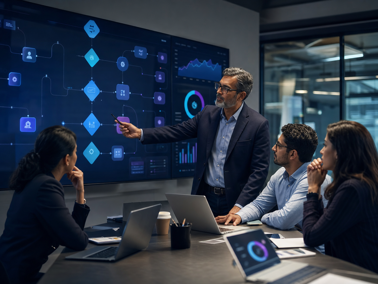 Professional team learning AI workflows and enterprise upskilling with TechlyUp
